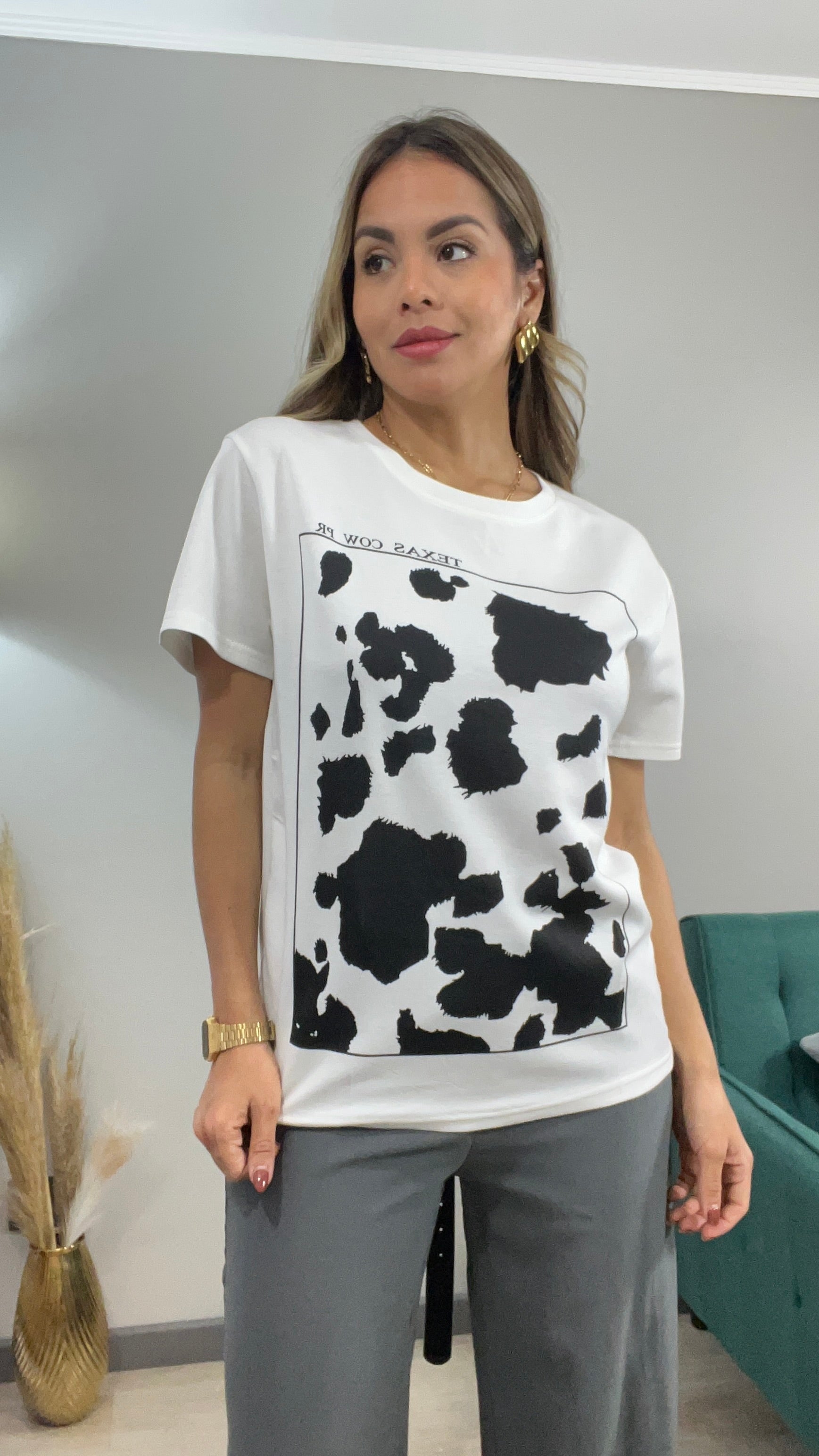 Polera Cow print