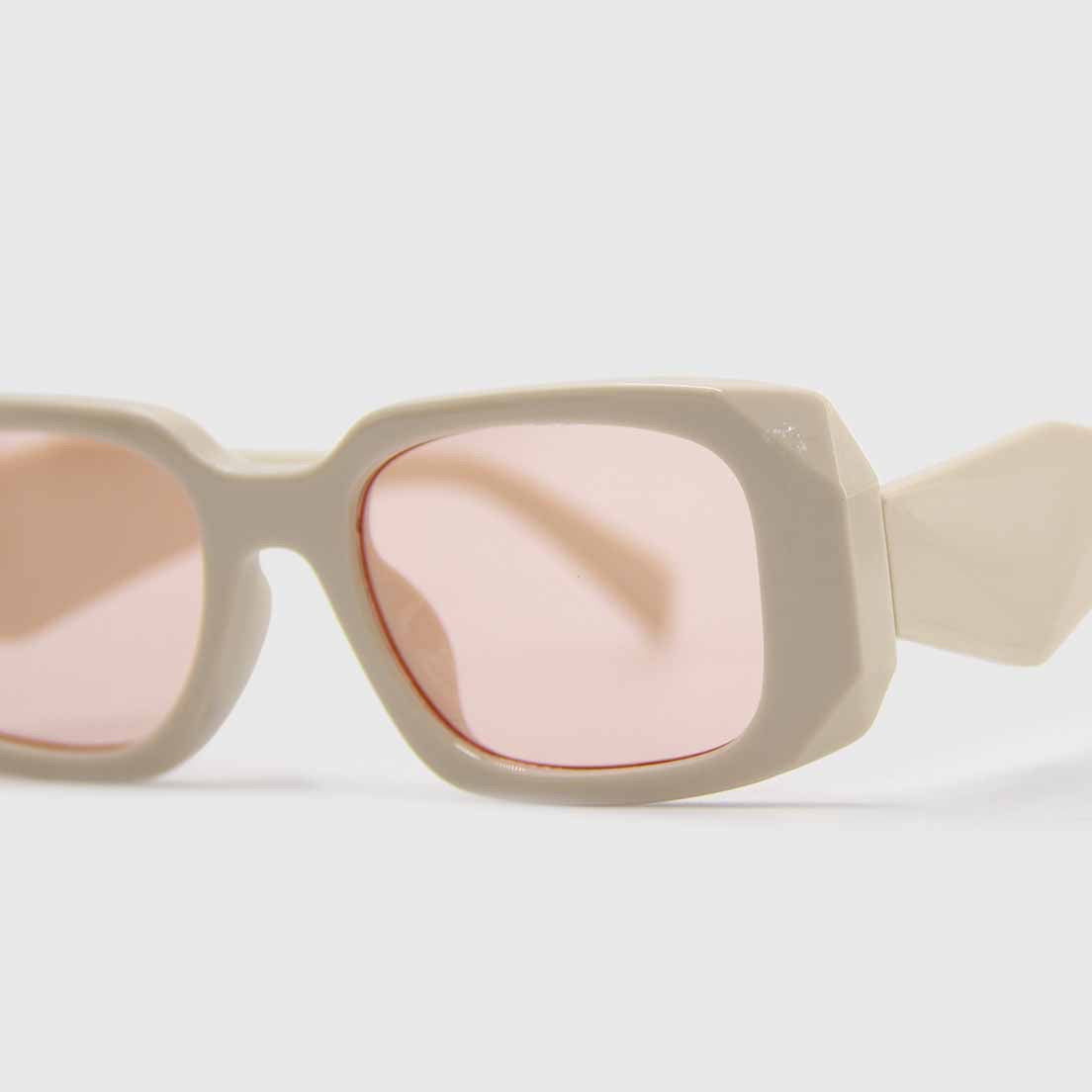 Lentes Rectangulares Nude con Cristal Rosado