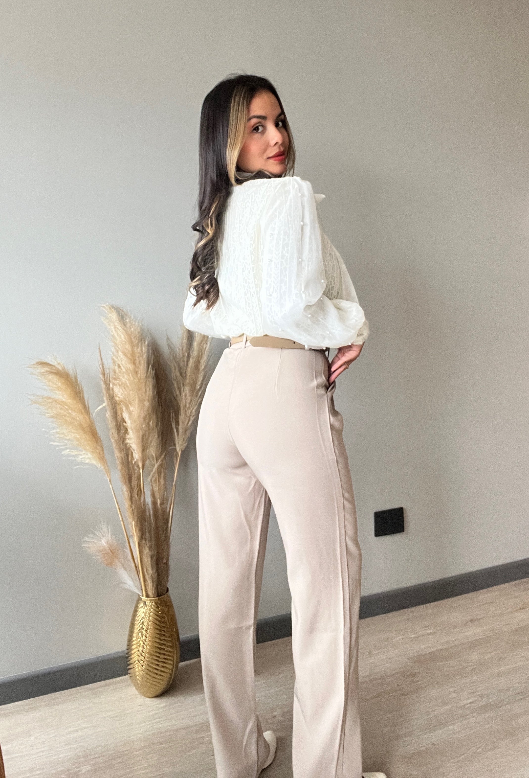 Pantalon sastrero Ogo beige