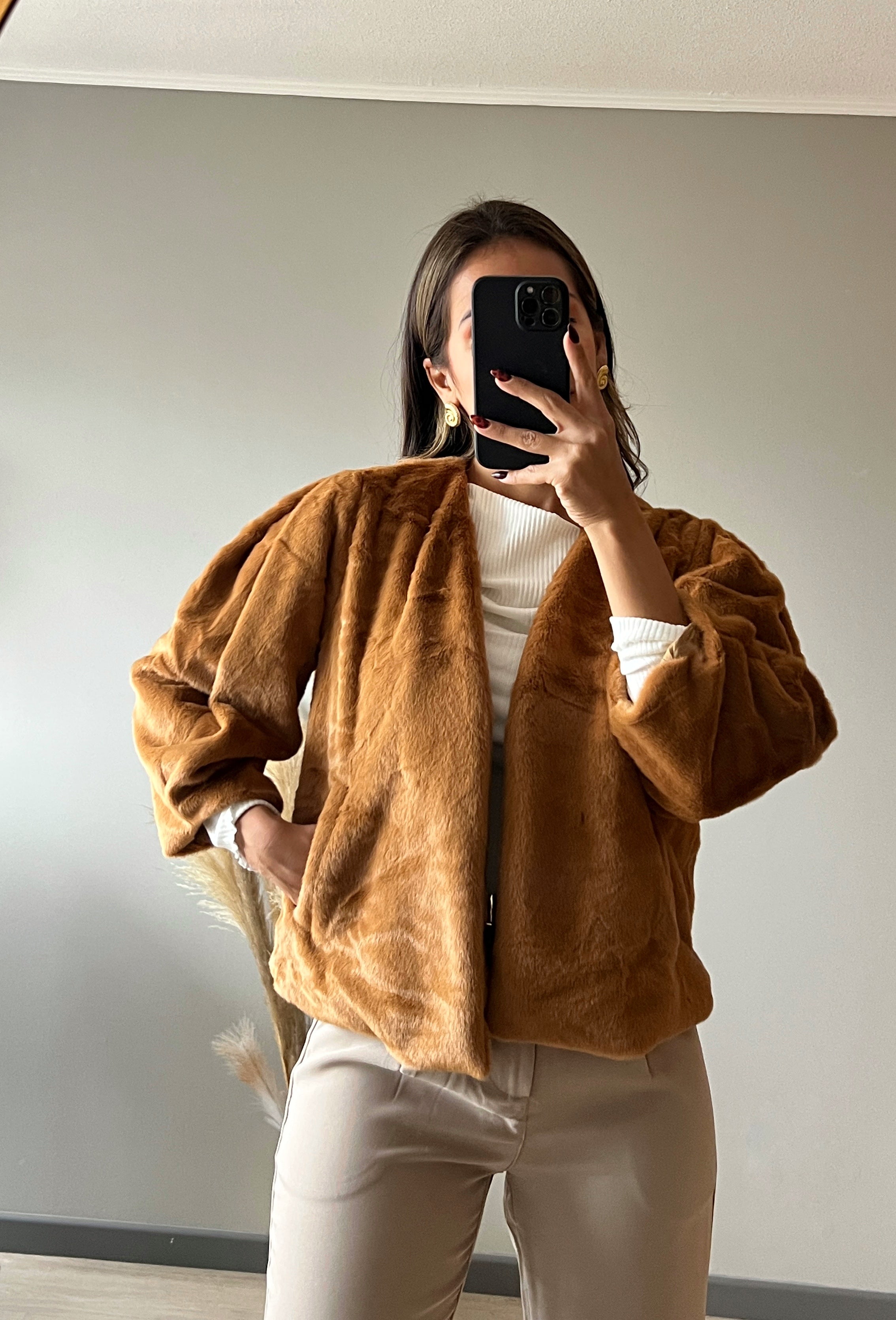 Abrigo peuche Sasha Camel