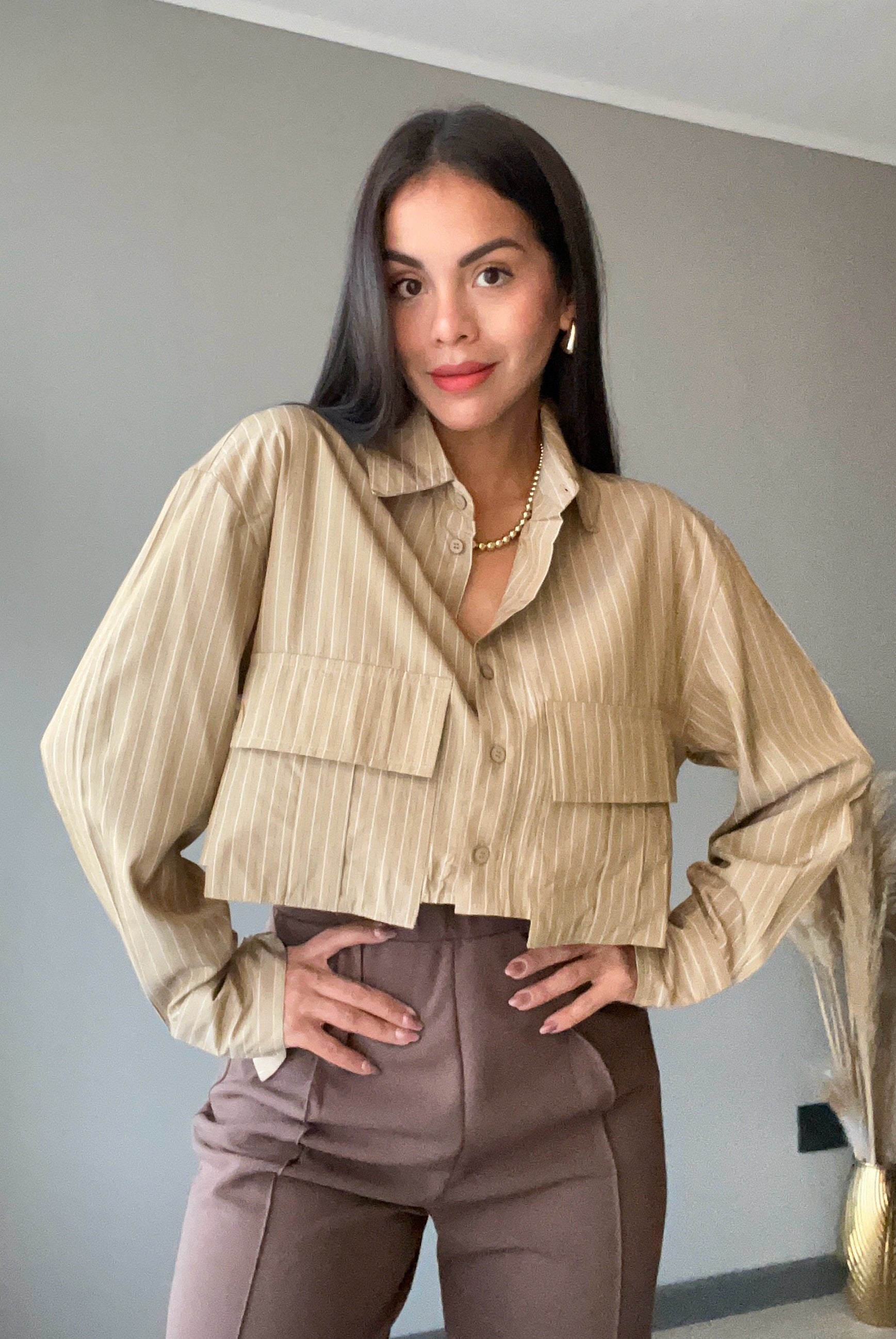 Blusa de rayas Maria Beige